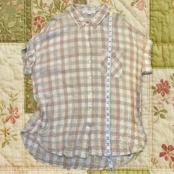 Cottage Core Gingham Plaid Button Up Top - Picture 4 of 5